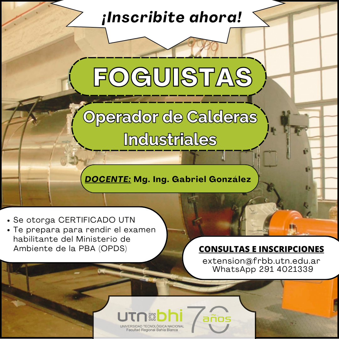 FOGUISTAS - Operador de Calderas Industriales - Abril 2024